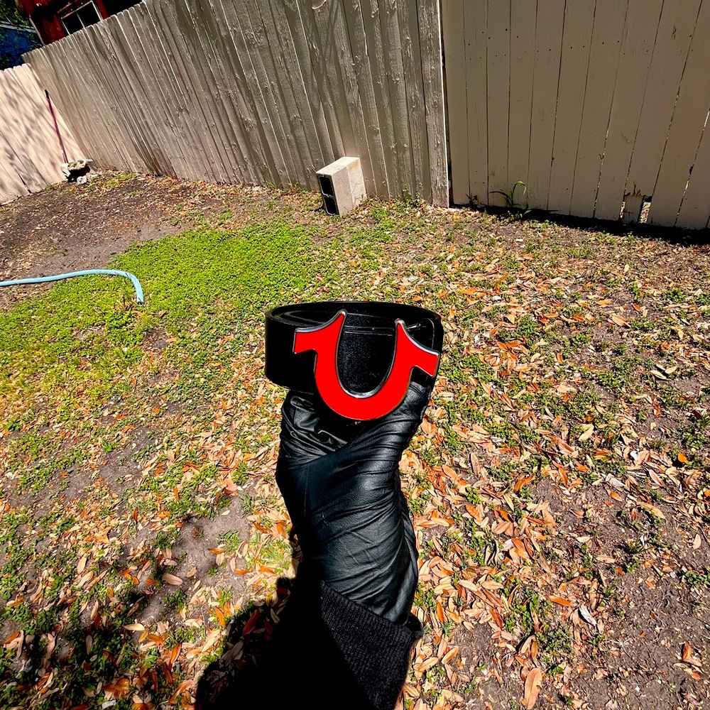Red and Black Belt with Unique Buckle